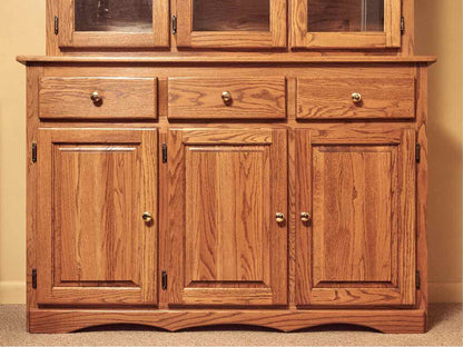 Oak  Hutch with 3 Glass Doors