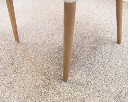 Set of 6 Bernhardt Dining Side Chairs in Boucle with Natural Finish Legs