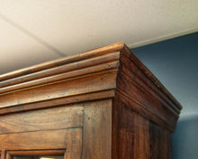 Rustic Wood Display Cabinet with Glass Pane Doors