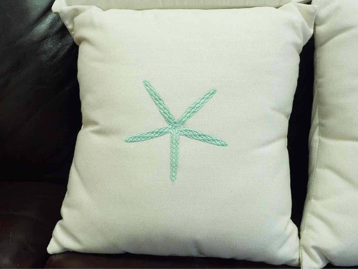Set of 4 Seaside Needlepoint Accent Pillows