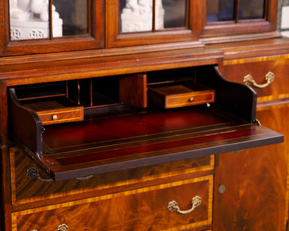 Inlaid Regency Style Mahogany Breakfront