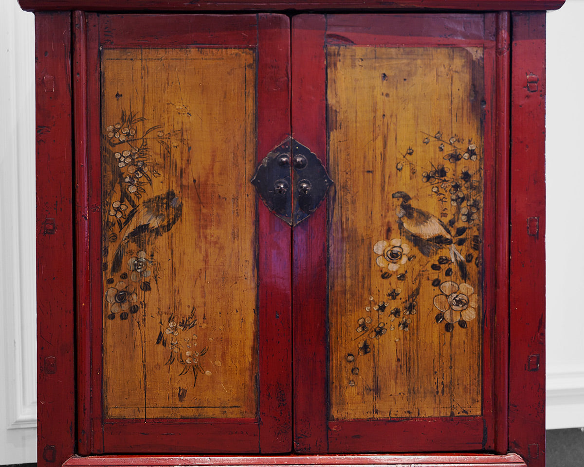 Red Asian Inspired Cabinet