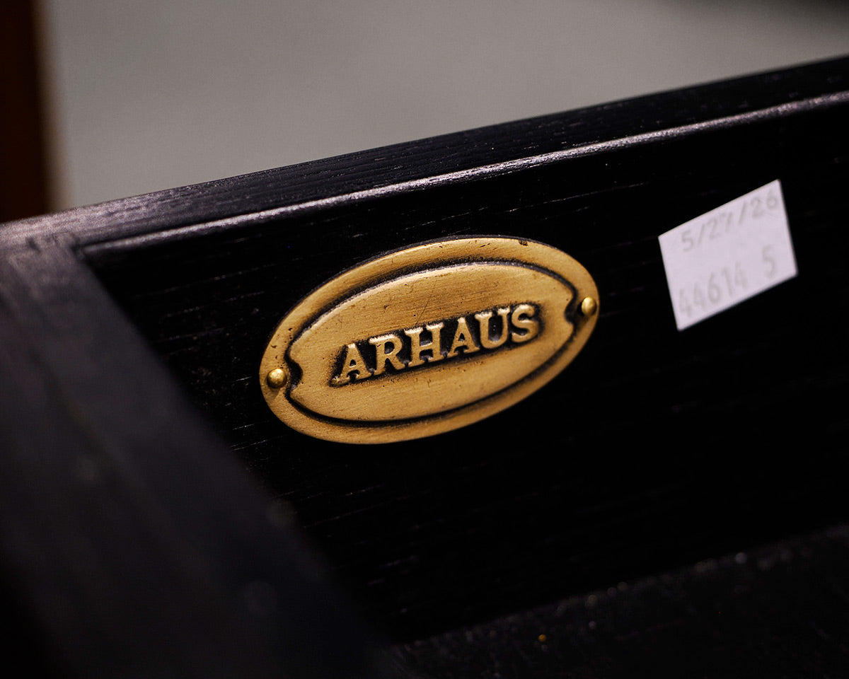 Arhaus Rolling Black Distressed File Cabinet