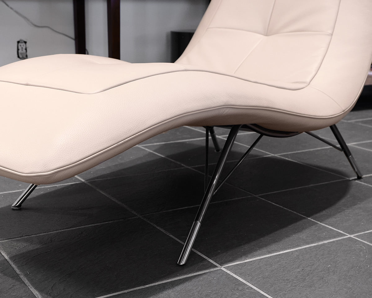 Roche Bobois Calibri Leather Chaise Lounge