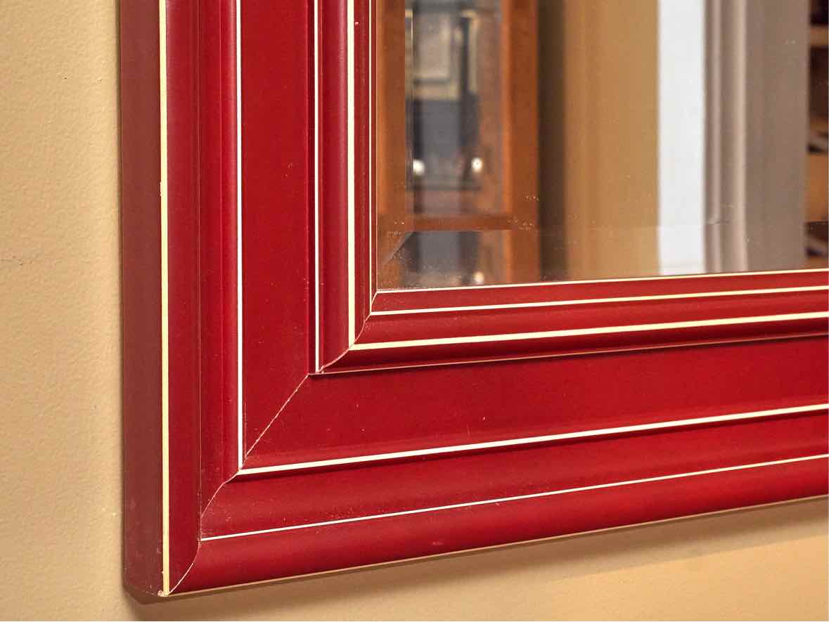 Barn Red with Rubbed Through Finish Mirror
