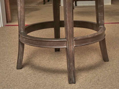 Set Of 3 Frontgate 'Anderson' Leather  Swivel  Counter Stools