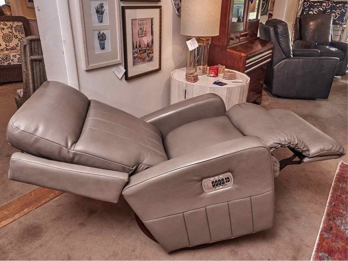 La-Z-Boy  'Finley' GrayTaupe Leather Power Rocker/Swivel Recliner