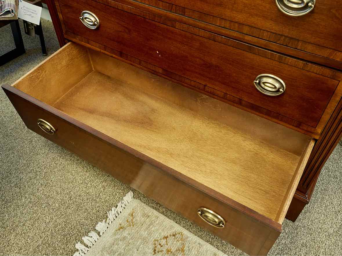 Lexington Palmer Home Collection Tall Chest in Mahogany with Brass Pulls