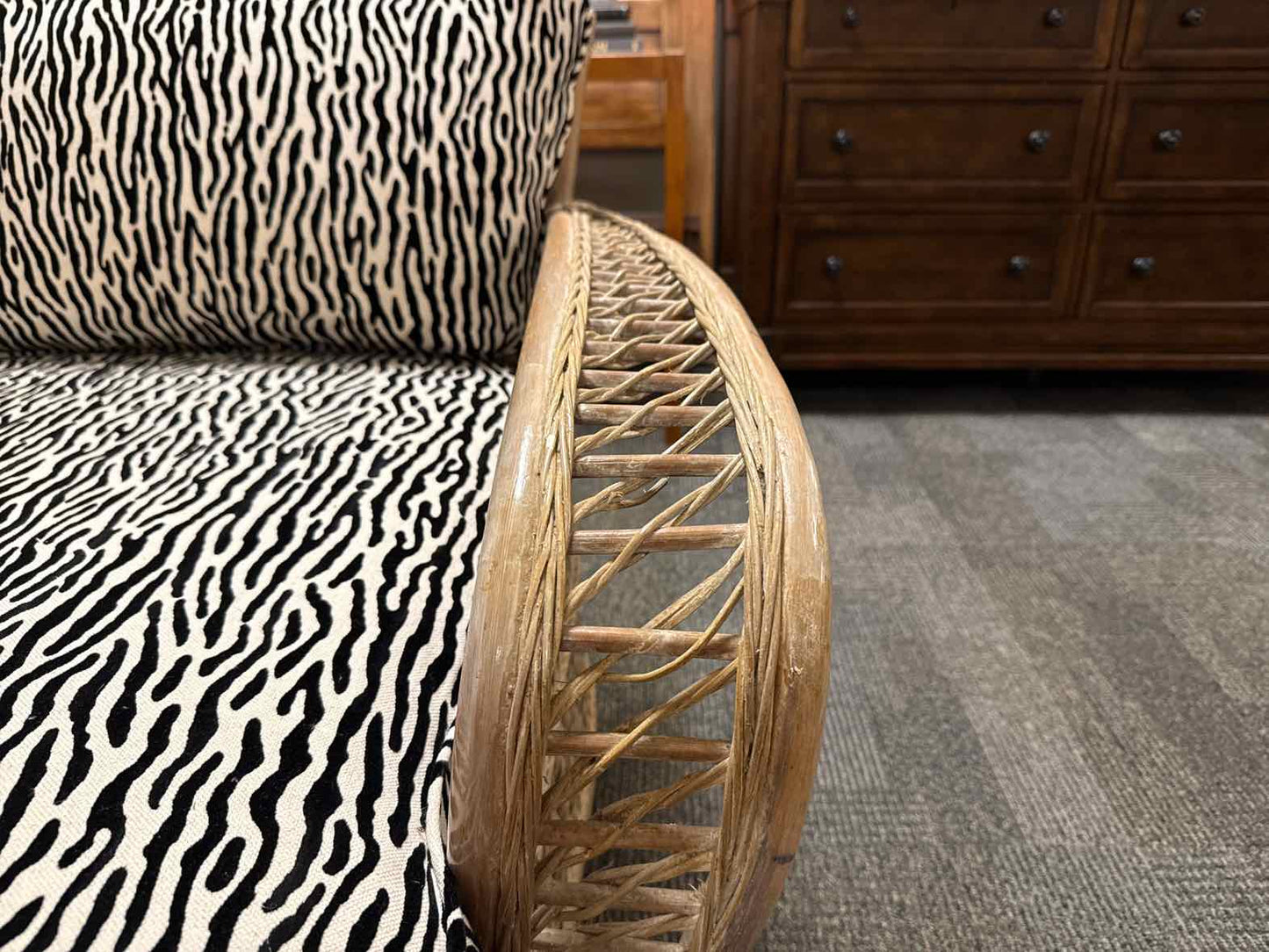 Wicker and Bamboo Chaise