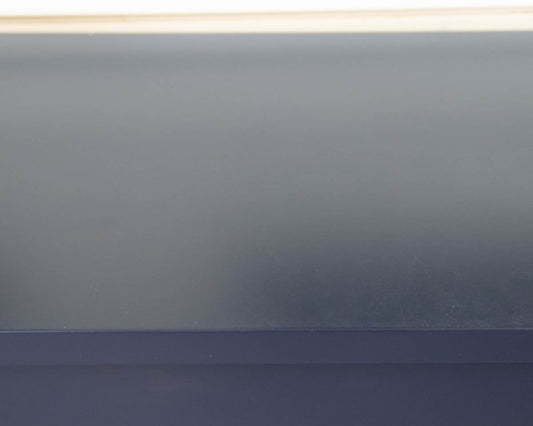 Breakfront Console with Drawers and Shelf in Navy with Gold Pulls
