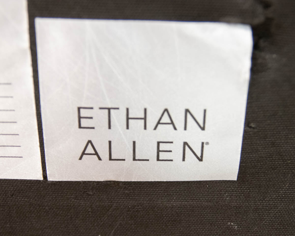 Ethan Allen 'Shaw' Leather Arm Chair & Ottoman