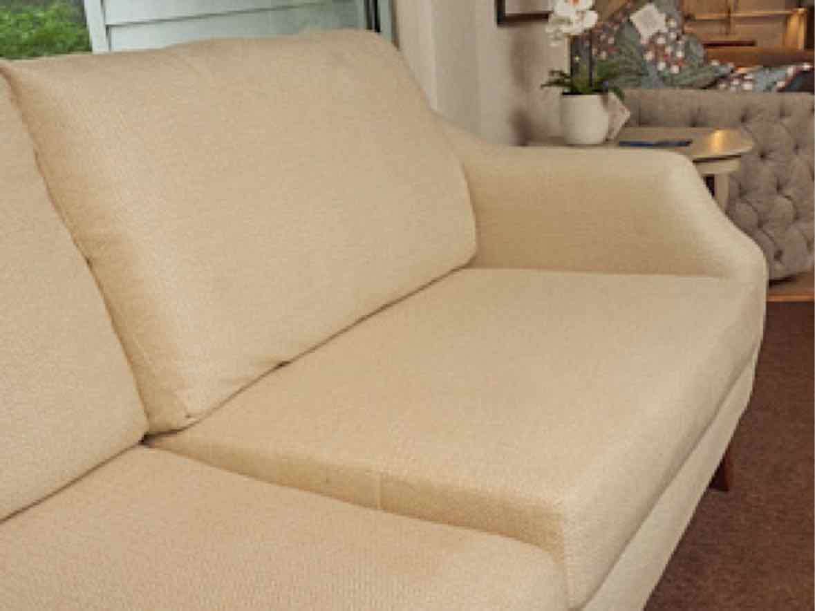 Best Chair Inc.Ivory & Grey Herringbone Pattern Upholstered Sofa