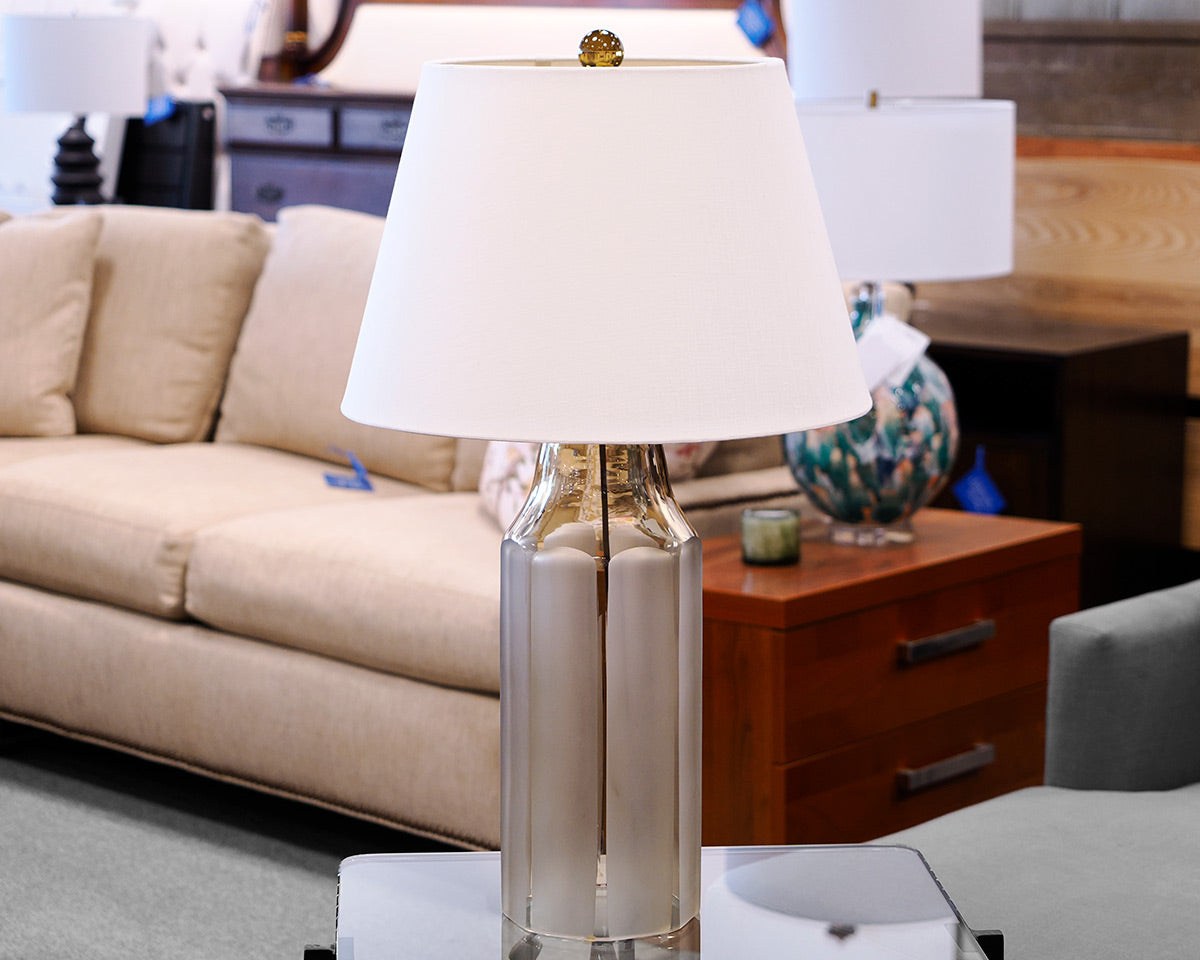 Smokey Amber Glass Table Lamp