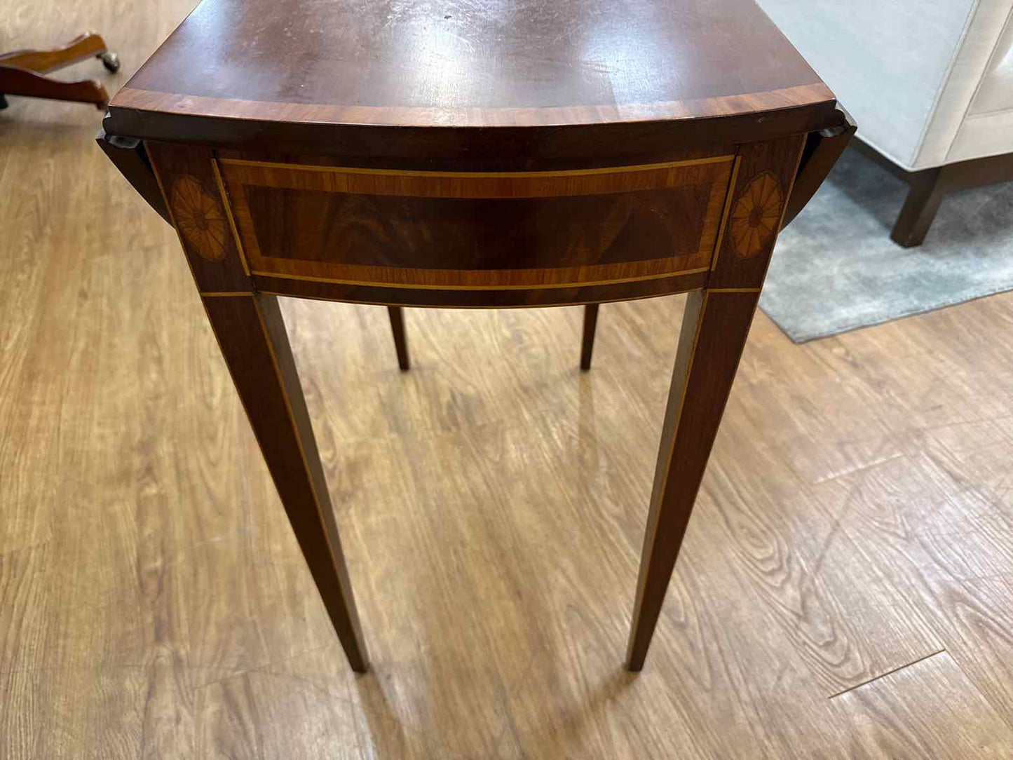 Mahogany Inlaid Drop Leaf Side Table