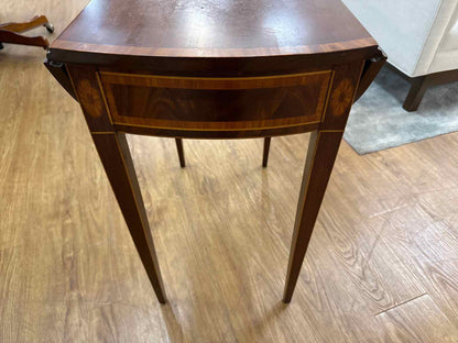 Mahogany Inlaid Drop Leaf Side Table