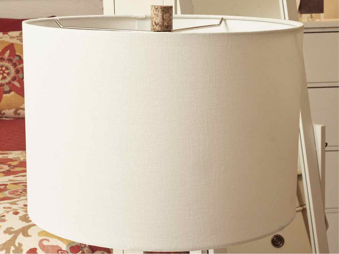 Hand Blown Sienna Amber Glass With White Linen Shade Table Lamp