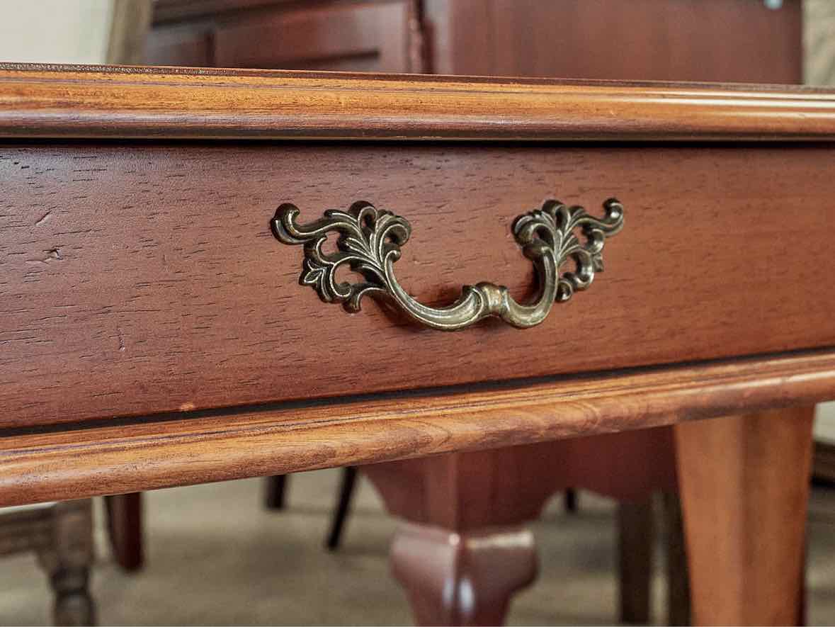 Single Drawer Console in Cherry Finish with Lower Shelf