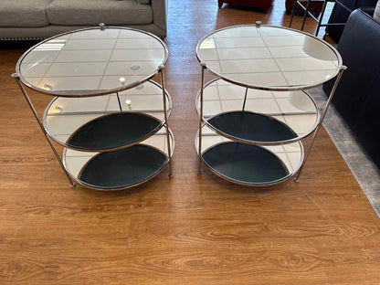 Worlds Away Pair of 3-Tier Side Tables