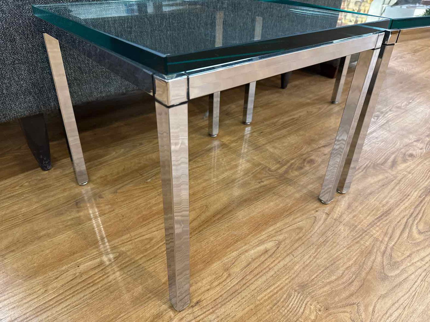Pair of Chrome Side Tables