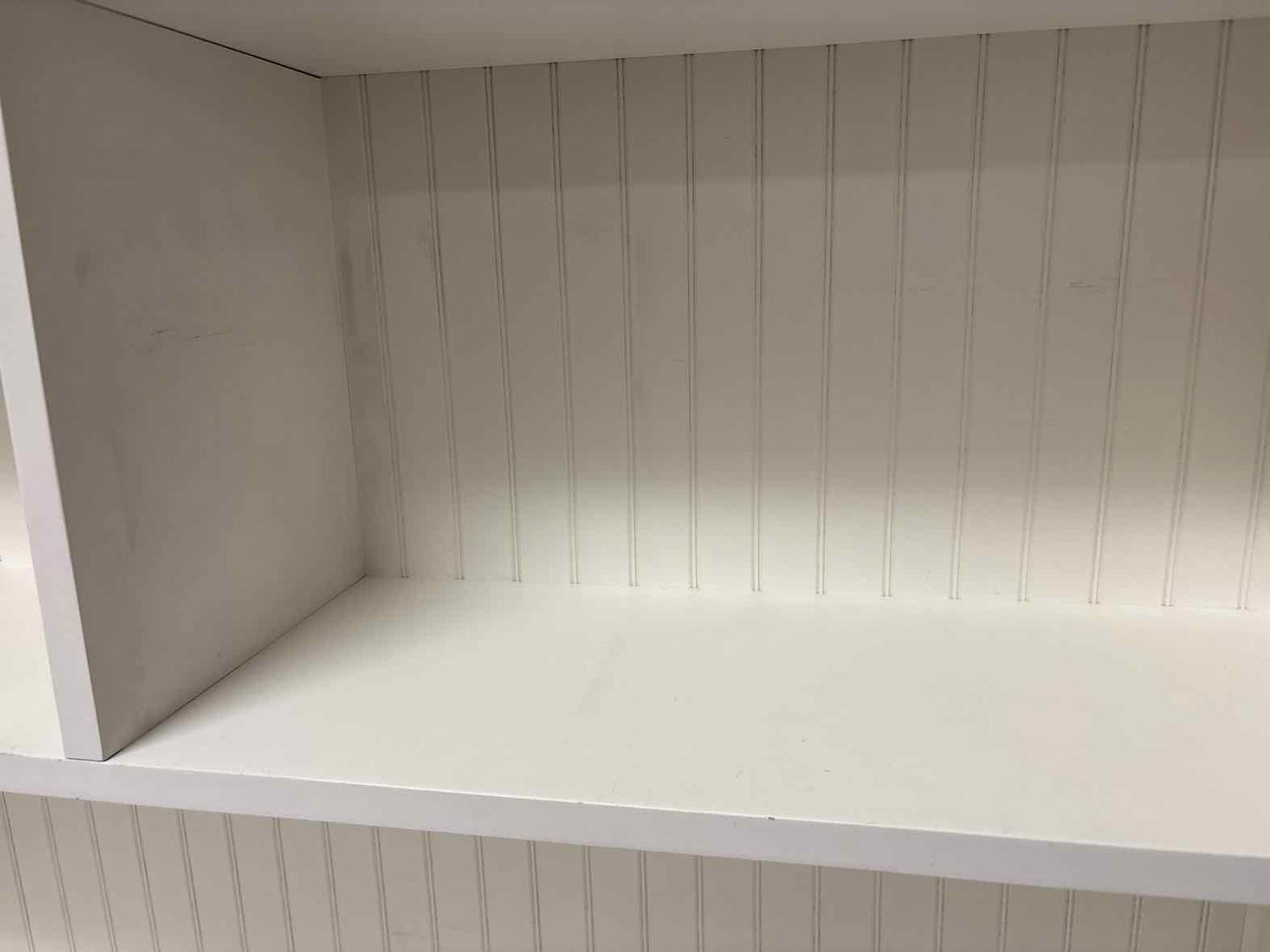 White Beadboard Desk with Hutch