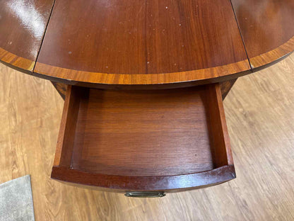 Mahogany Inlaid Drop Leaf Side Table