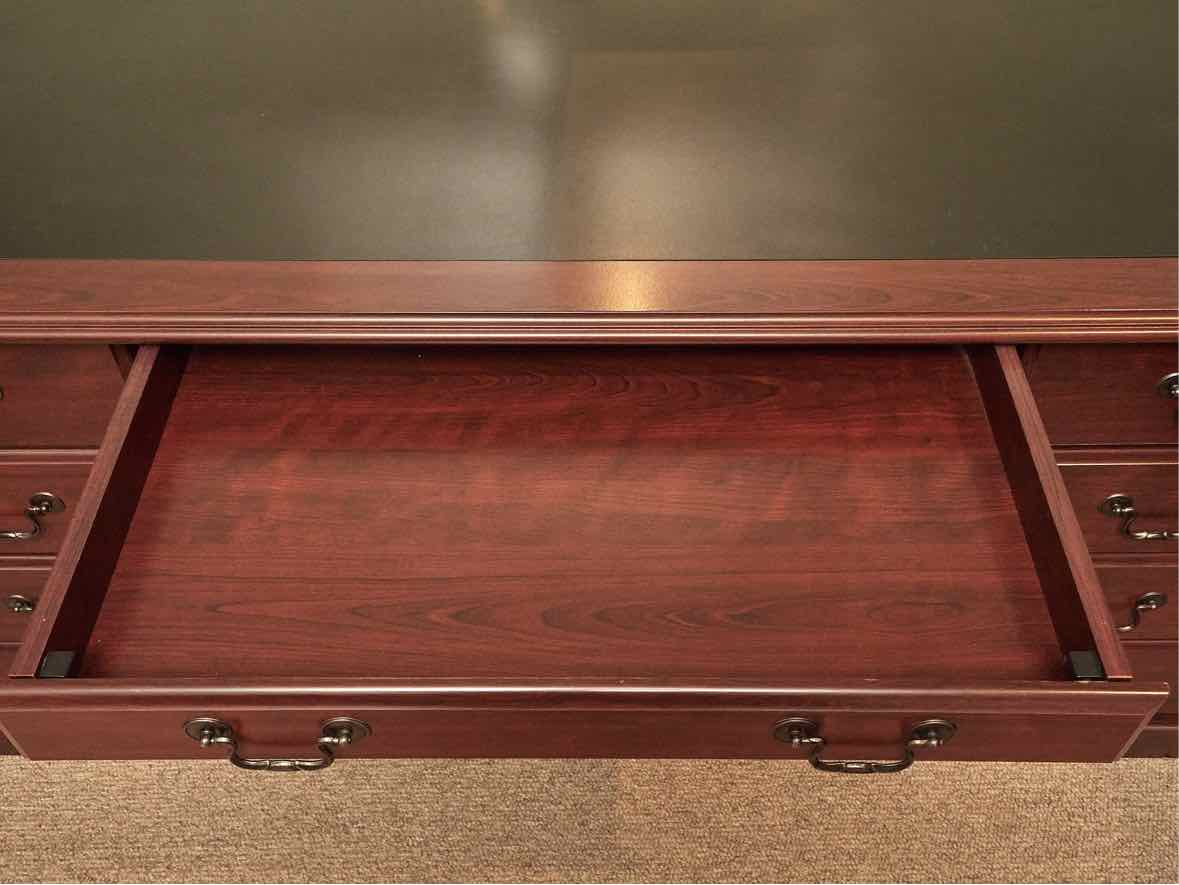 Cherry Finish Veneer  6 Drawer Desk