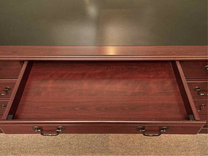 Cherry Finish Veneer  6 Drawer Desk