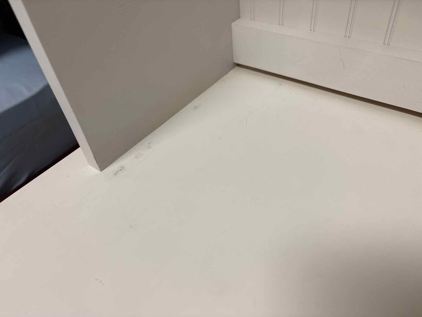 White Beadboard Desk with Hutch