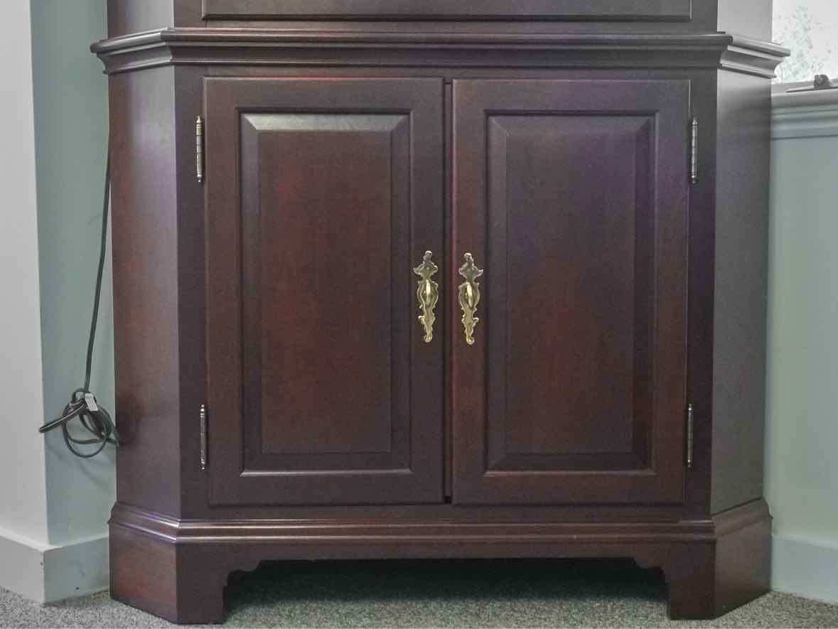 Hitchcock Lighted Corner Cabinet in Cherry