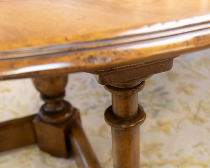 Baker Alderwood 60" Round Dining Table with Yew Wood Inlay and 3 Leaves