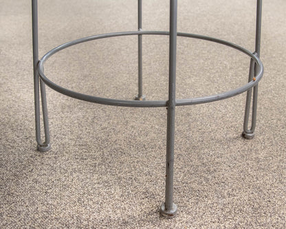 Pair of Silver Finish Metal Counter Stools