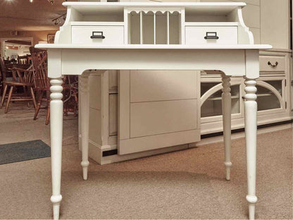 White Writing Desk with Storage Top