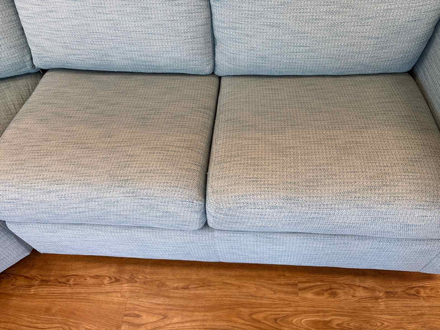 Norwalk 3-Piece Curved Sectional in Sky Blue Tweed