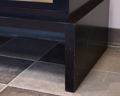 Storage Console Cabinet With Brass Metal Inlay