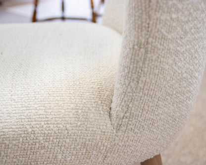 Set of 6 Bernhardt Dining Side Chairs in Boucle with Natural Finish Legs