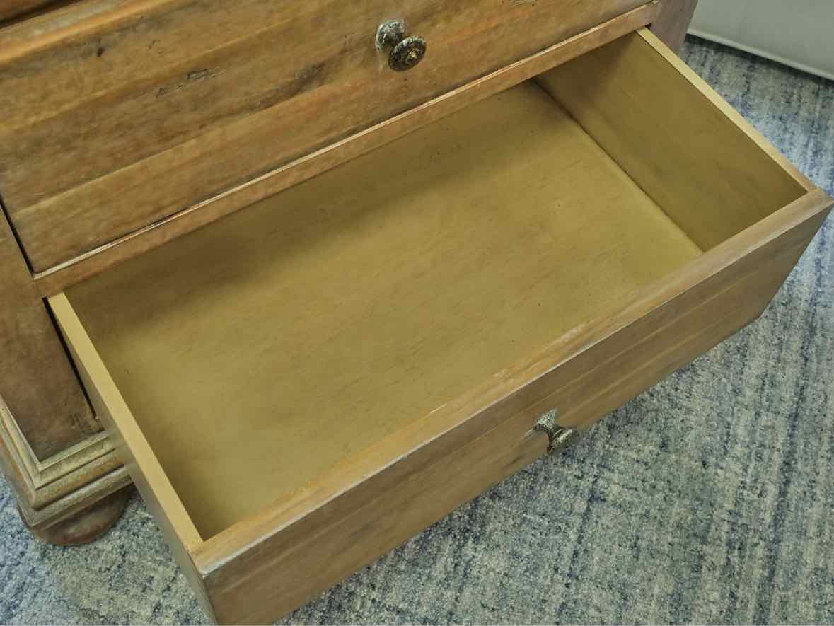 Pair of RH 'St. James 'Oak  Neoclassical 3 Drawer  Nightstands