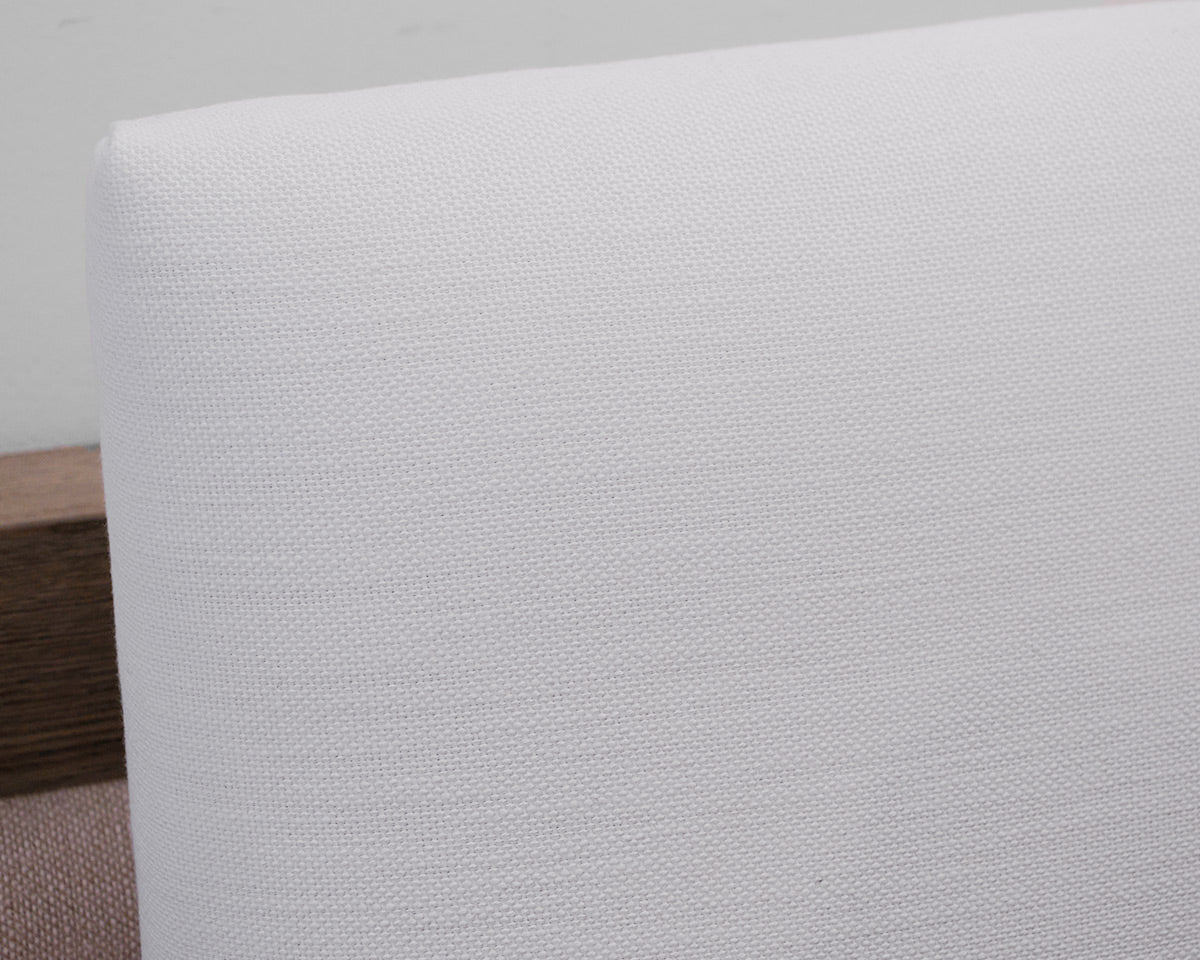 Restoration Hardware White Upholstered Queen Bed Frame