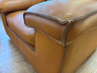 Roche Bobois 'Ascot' Cognac Leather Arm Chair