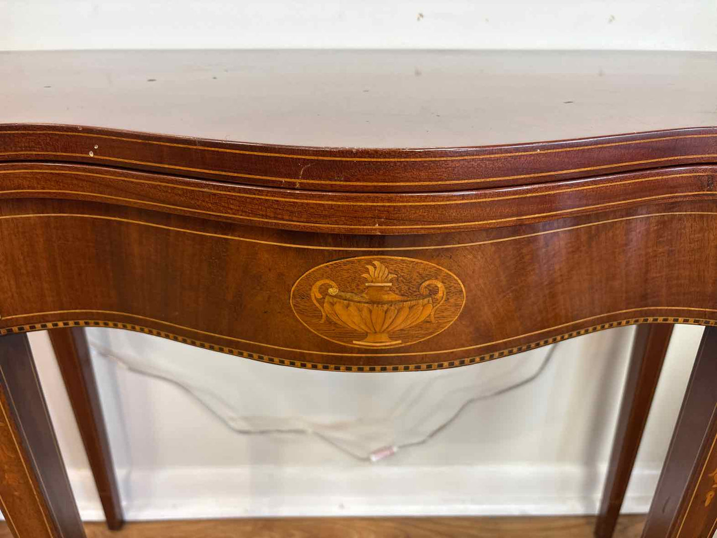 Mahogany Inlaid Flip Top Game Table