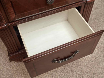 f Mahogany Finish 2 Drawer Nightstand