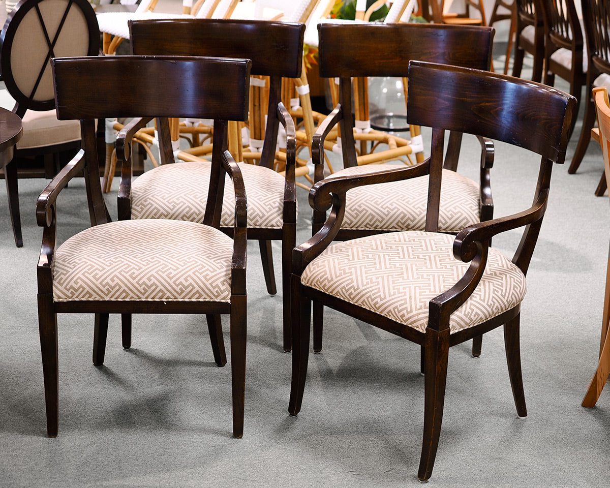 Set of 4 Baker Milling Road Regency Mahogany Shield Dining Chairs