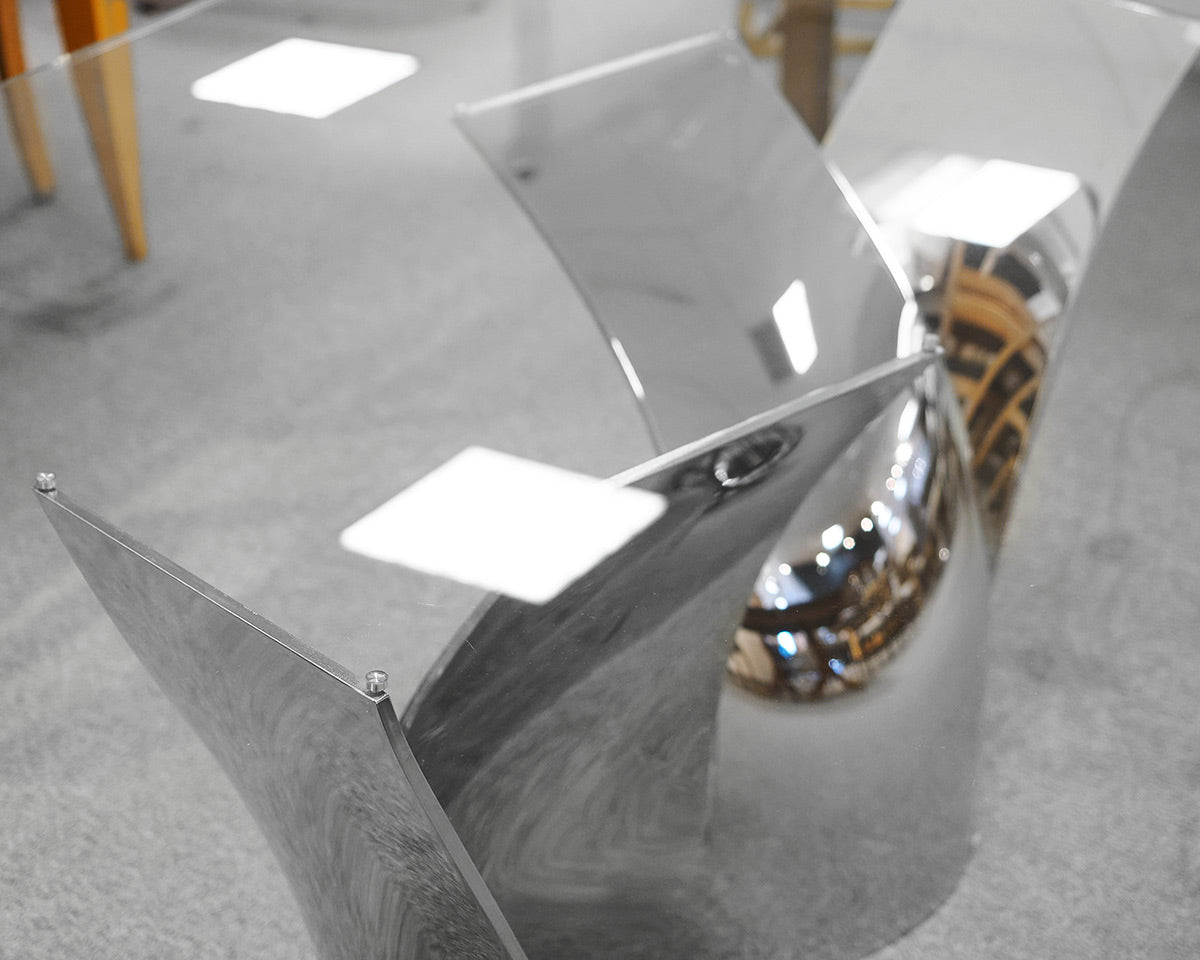 Roche Bobois Voiles Glass Top Dining Table