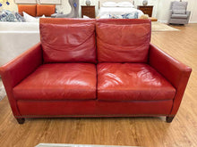 Lee Industries Red Leather Loveseat