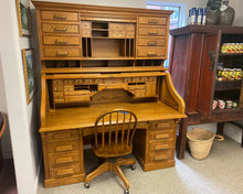National Mt. Airy Three Piece Oak Roll Top Desk
