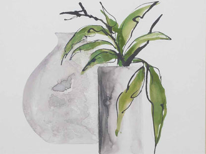 Framed Giclee: "Two Vases IV"