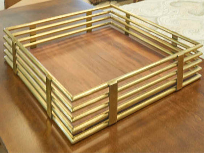 Modern Wood And Brass Tray