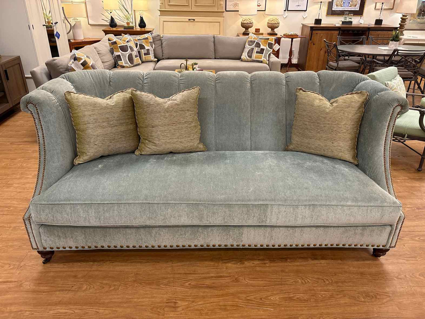 Lane Venture Light Blue Velvet Sofa