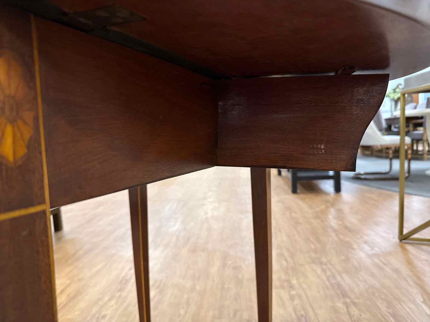 Mahogany Inlaid Drop Leaf Side Table