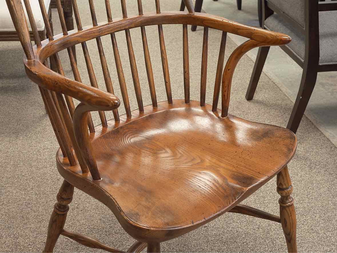 Set of 8 English Oak Windsor Dining Chairs from Leonard's