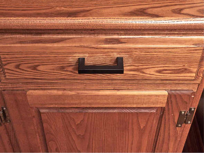 Bent Bros Colonial Oak  Hutch with 3 Glass Pane Doors & Dental Molding